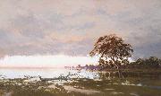 WC Piguenit The Flood on the Darling River oil painting on canvas